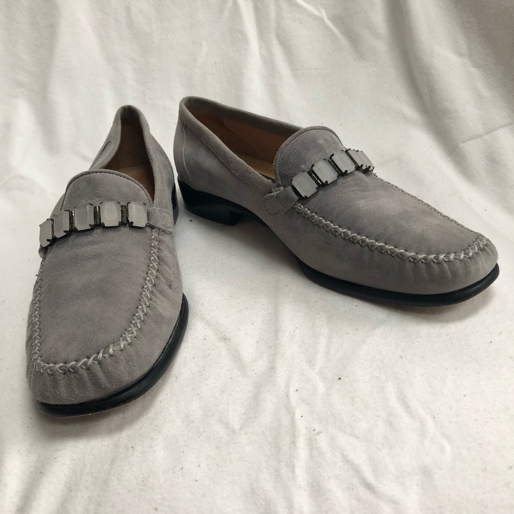 Stuart Weitzman Gray Suede Loafers